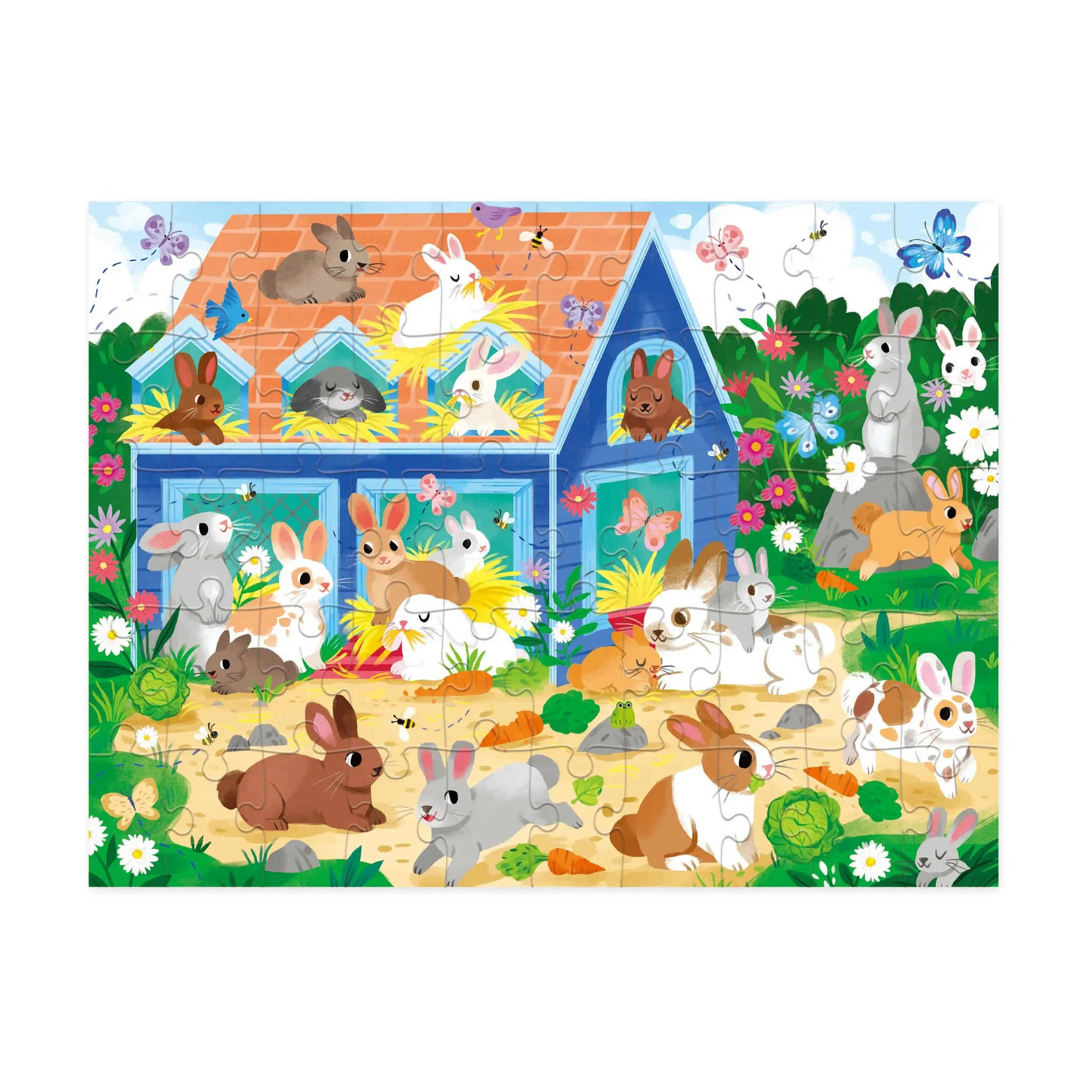Bunny House Puzzle - Whimsical 50 pc Jigsaw