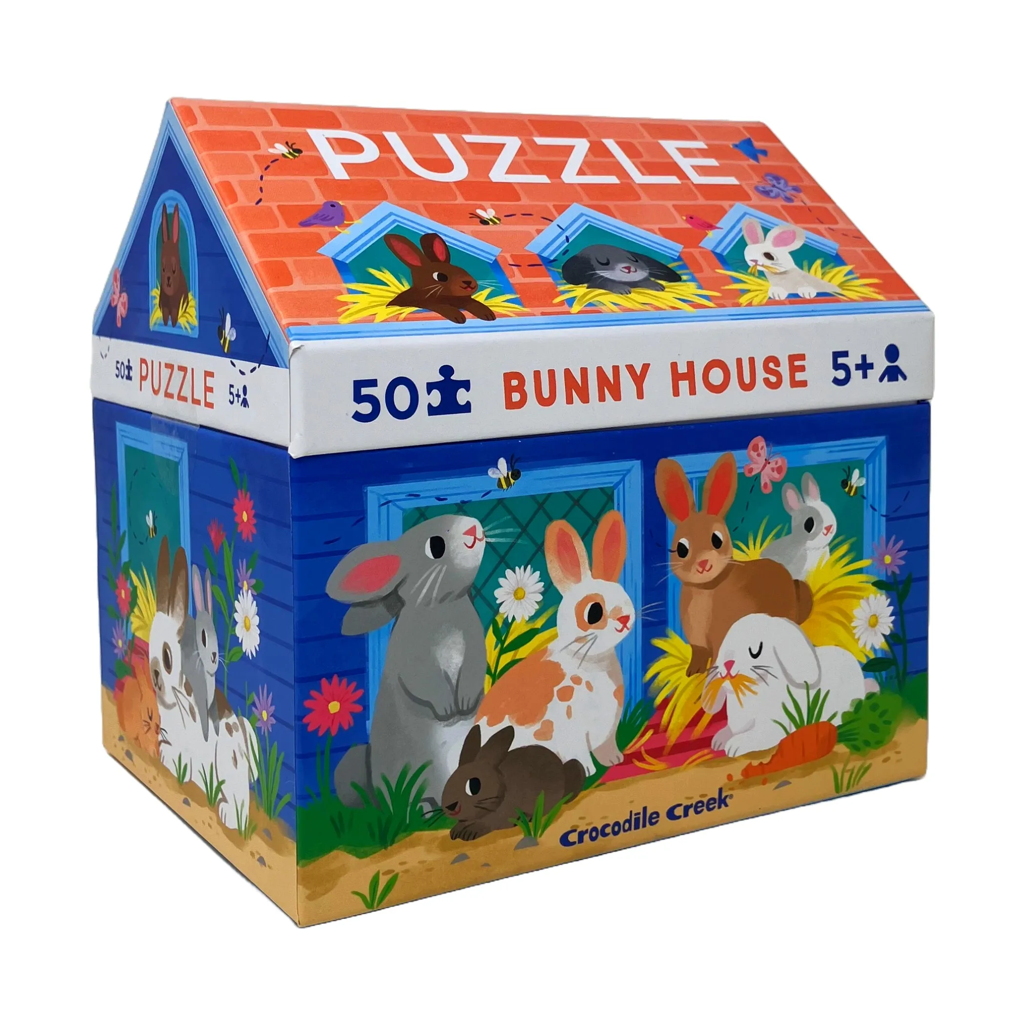 Bunny House Puzzle - Whimsical 50 pc Jigsaw