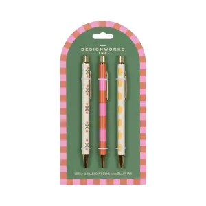 Designworks: A Dopo Set of 3 Pens - Flower, Stripe, Lemon