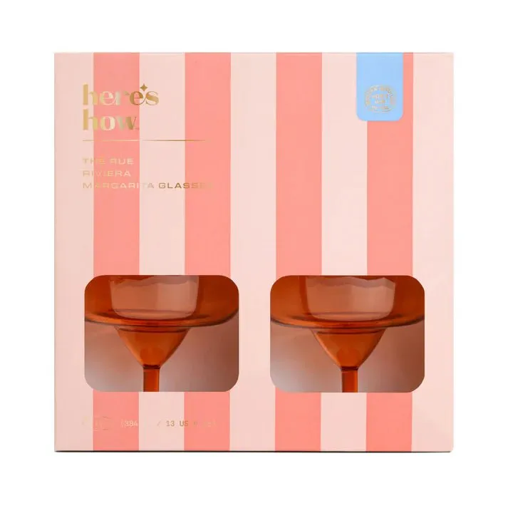 Designworks: The Rue Margarita Glass - Set of 4 - Orange