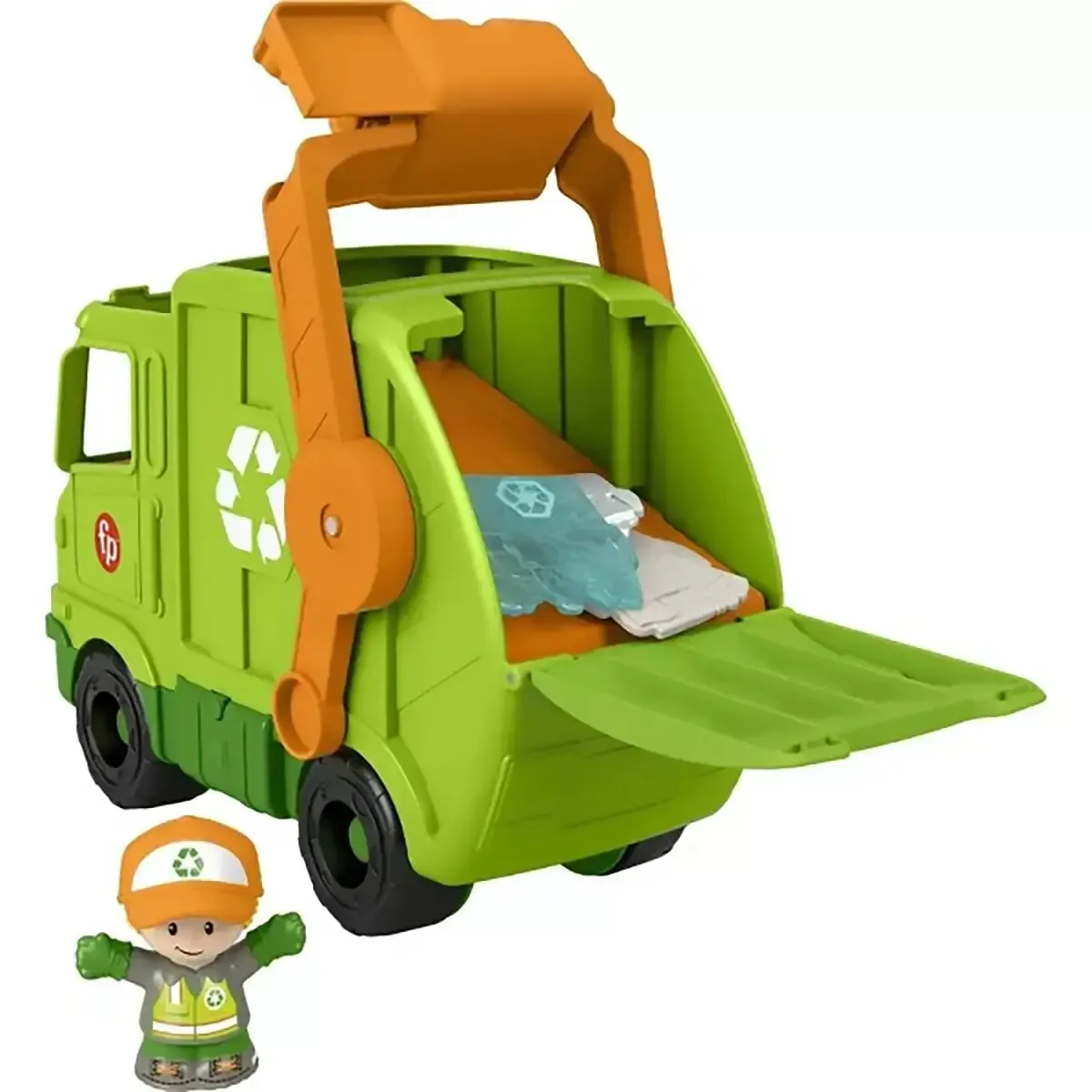 Fisher-Price Little People Recycling Truck Musical Toddler Garbage Toy Set