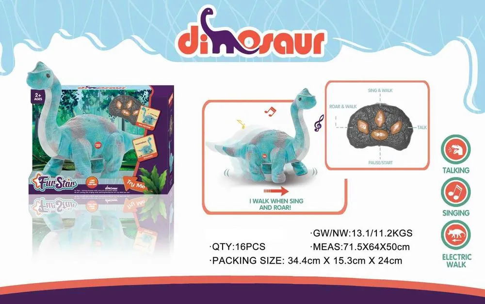 Fur Star Remote Control Simulation Plush Dinosaur