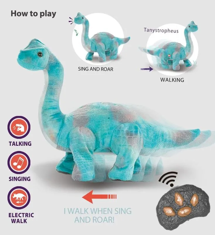 Fur Star Remote Control Simulation Plush Dinosaur
