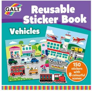 Galt 1005107 Reusable Sticker Book - Vehicles Wise - Kids Toys