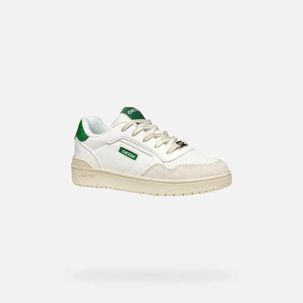 Geox: Washiba Lace Trainers - White / Green
