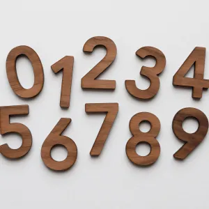 Gladfolk Wooden Number Set • Numerals & Math Equation Signs, Walnut