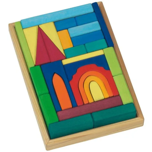 Gluckskafer | Wooden Building Blocks w Tray | Church LAST ONE!