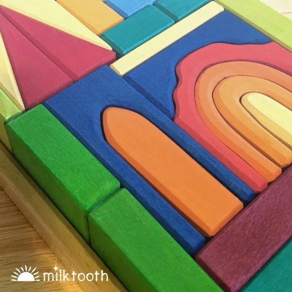 Gluckskafer | Wooden Building Blocks w Tray | Church LAST ONE!