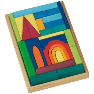 Gluckskafer | Wooden Building Blocks w Tray | Church LAST ONE!