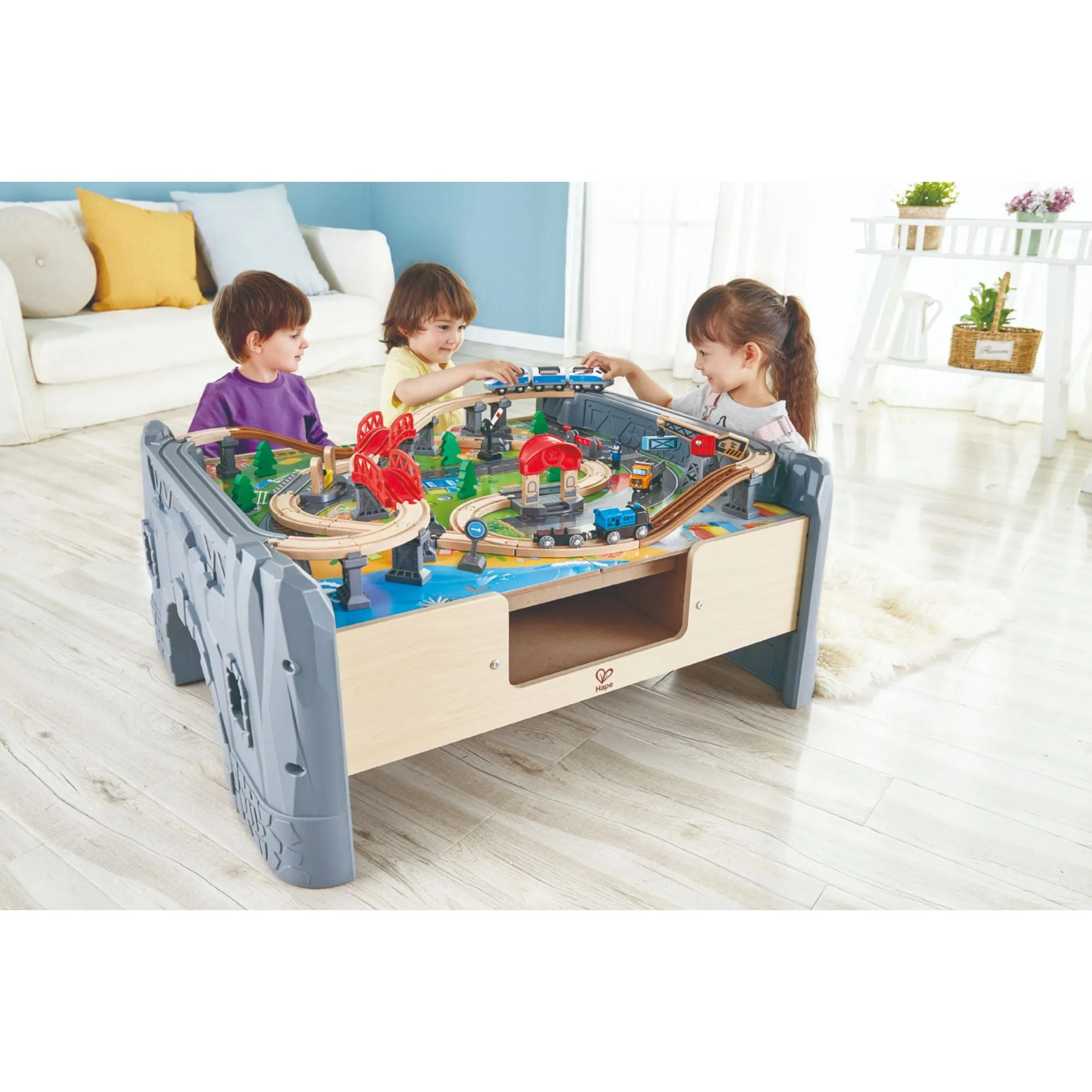 Hape 70 Piece Railway Train & Table Set