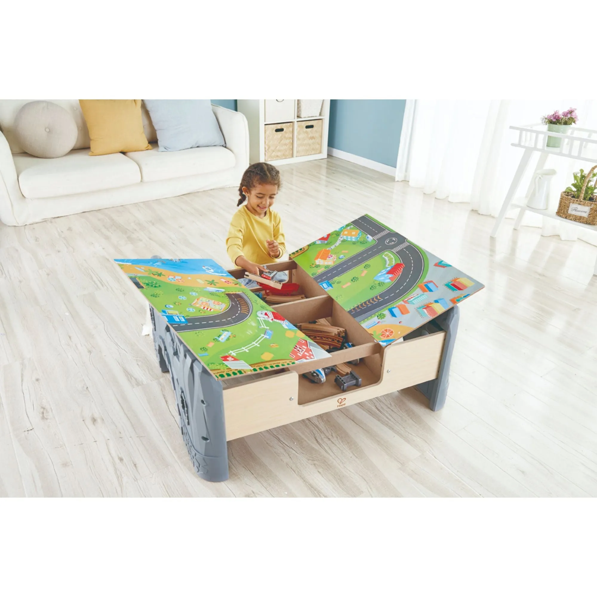 Hape 70 Piece Railway Train & Table Set