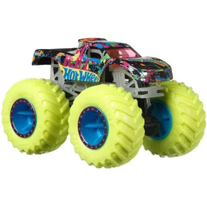 Hot Wheels 1:64 Glow In The Dark Monster Trucks Podium Crasher Black With Green Wheels