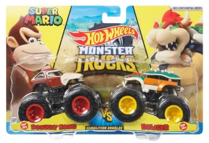 Hot Wheels 1:64 Monster Trucks Demolition Doubles Donkey Kong Vs Bowser