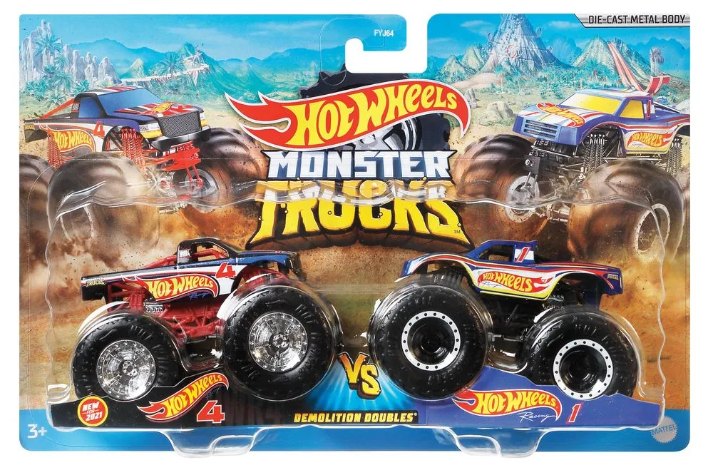 Hot Wheels 1:64 Monster Trucks Demolition Doubles Hot Wheels Racing 4 Vs Hot Wheels Racing 1