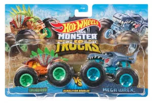 Hot Wheels 1:64 Monster Trucks Demolition Doubles Motosaurus Vs MEGA-Wrex