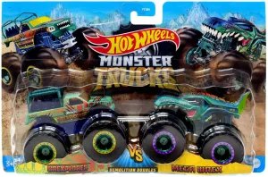Hot Wheels 1:64 Monster Trucks Demolition Doubles Wrexplorer Vs MEGA Wrex
