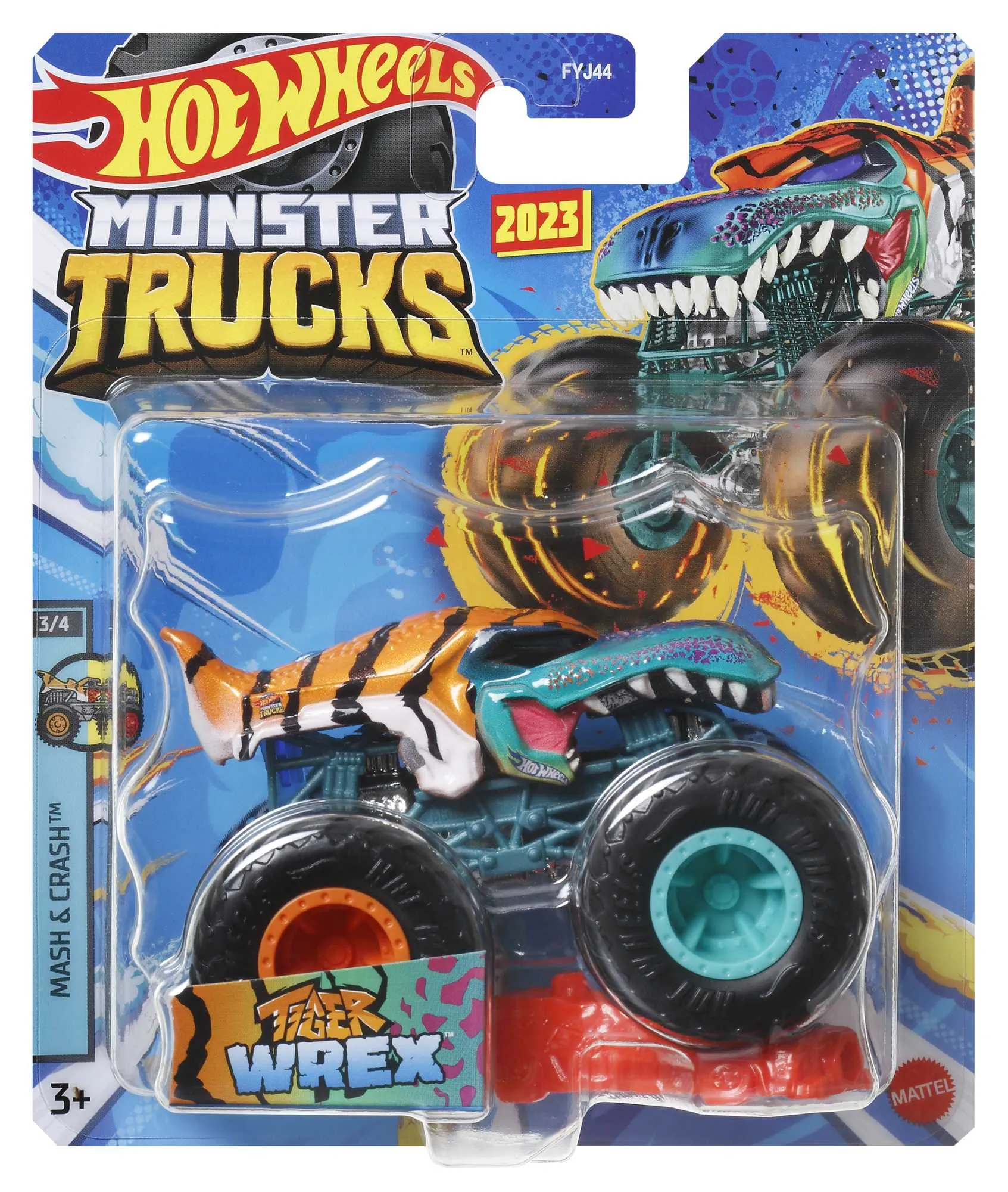 Hot Wheels 1:64 Monster Trucks Mash & Crash Tiger Wrex
