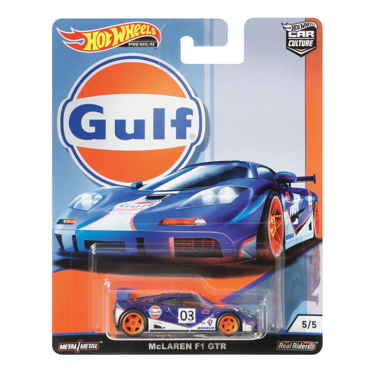 Hot Wheels Car Culture Gulf Racing 5/5 Mclaren F1 GTR