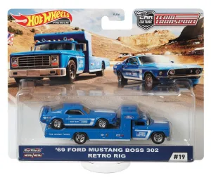 Hot Wheels Car Culture Team Transport #19 '69 Ford Mustang Boos 302 Retro Rig
