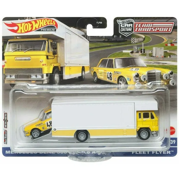 Hot Wheels Car Culture Team Transport #39 Mercedes-Benz 300 Sel 6.8 Amg & Fleet Flyer