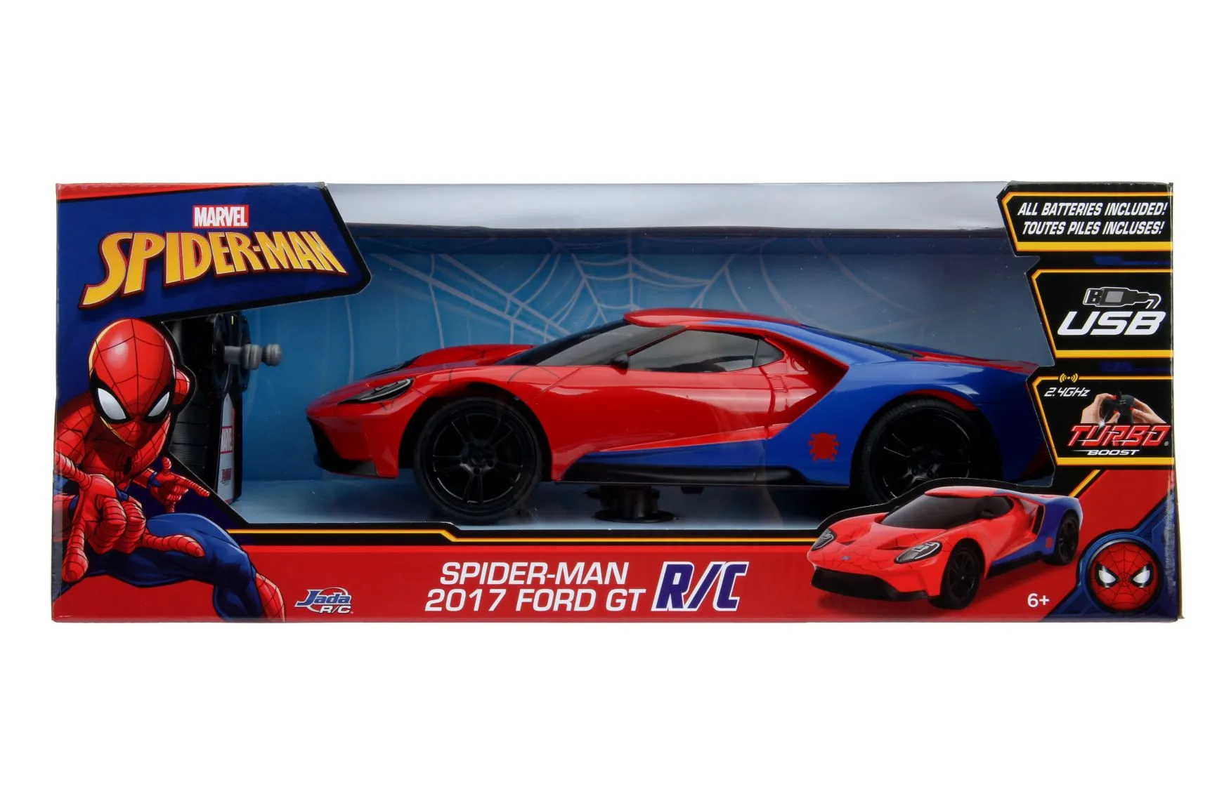 Jada 1:16 Remote Control Marvel Spider-Man 2017 Ford GT