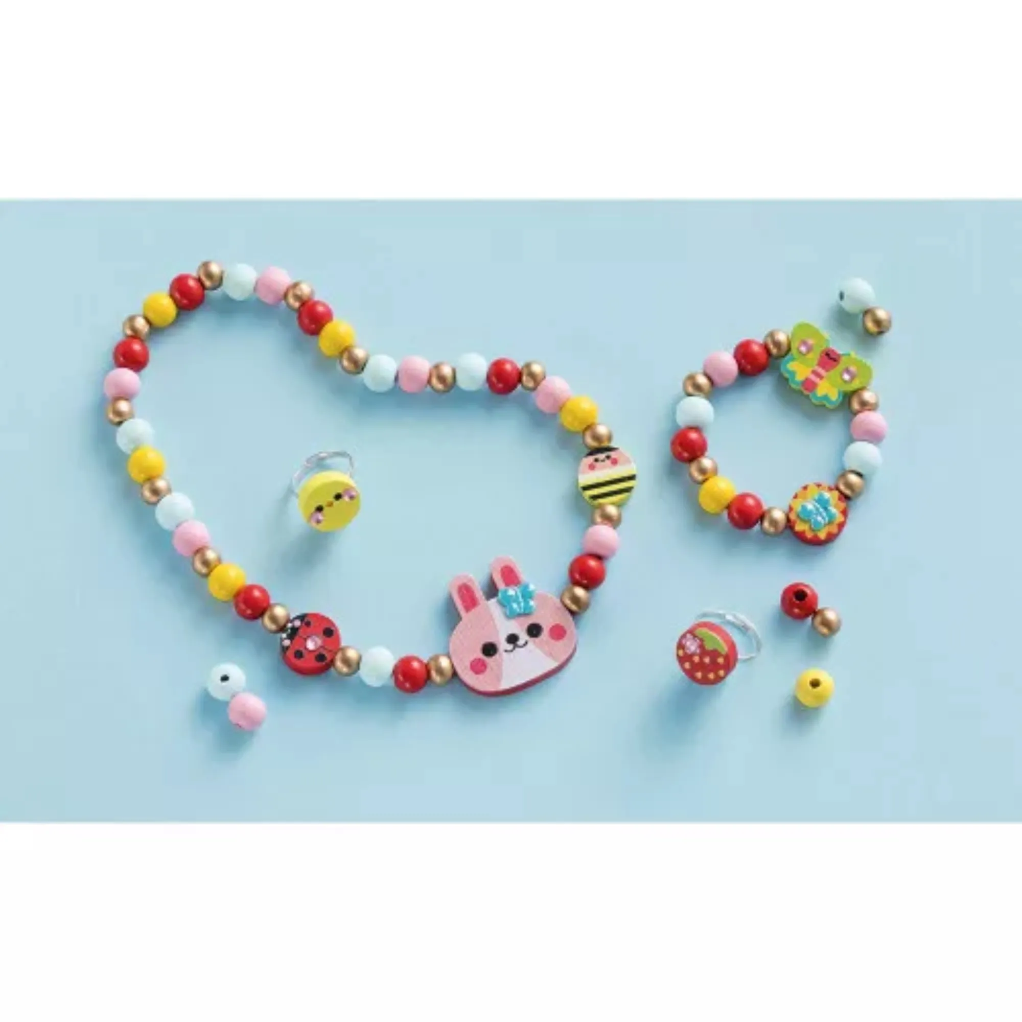 Janod 4 Pieces of Wooden Jewellery – Flower Garden