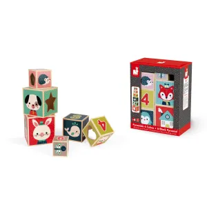 Janod 6 Block Pyramid Baby Forest