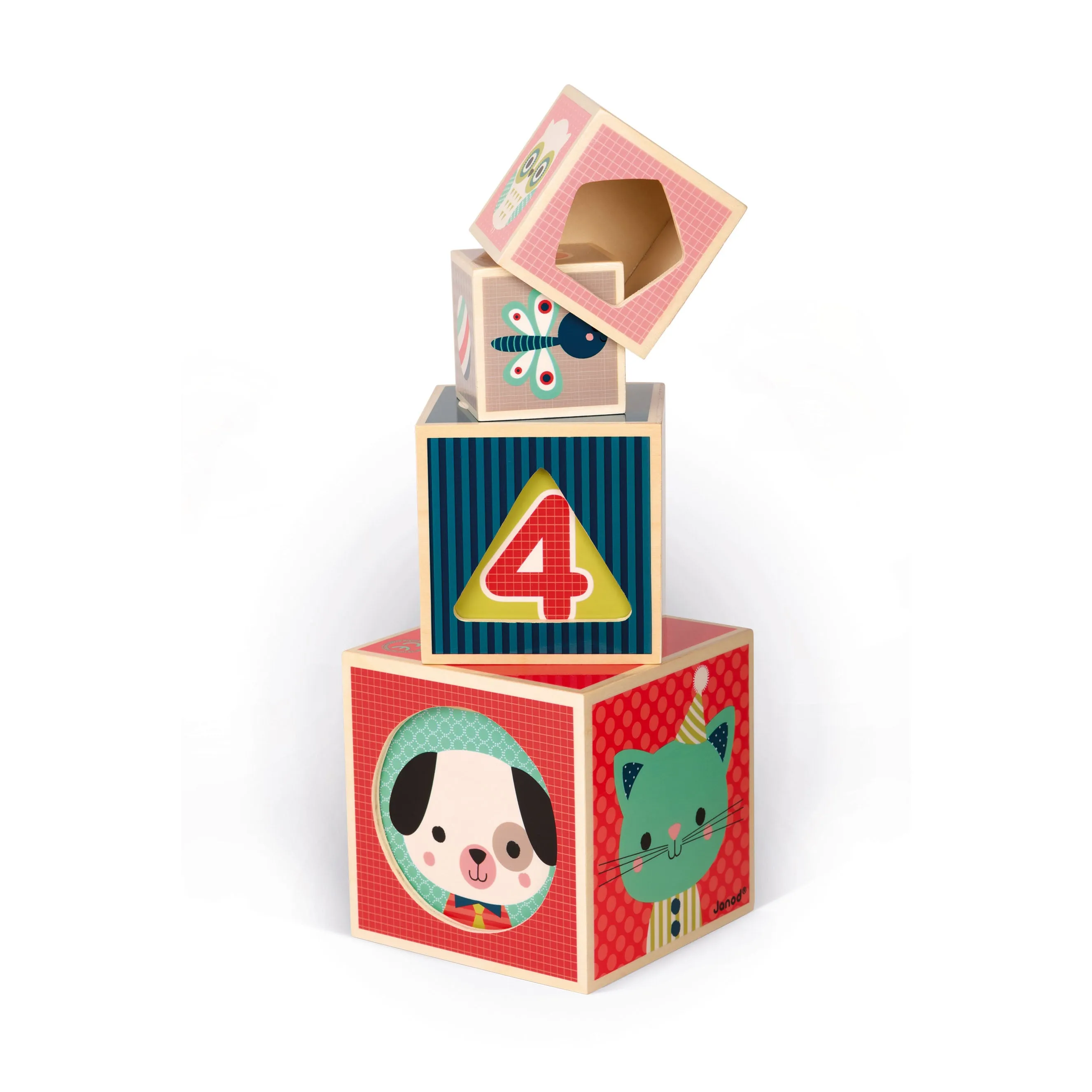 Janod 6 Block Pyramid Baby Forest