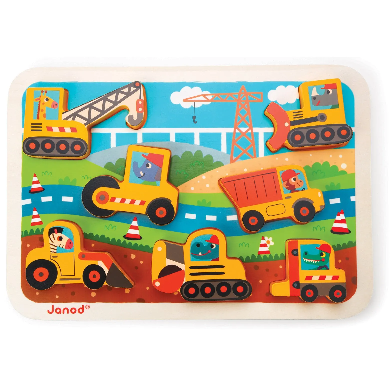 Janod Construction Site Chunky Puzzle