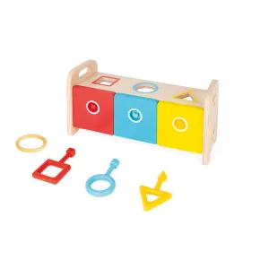Janod Essentiel - Shape Sorter Box with Key