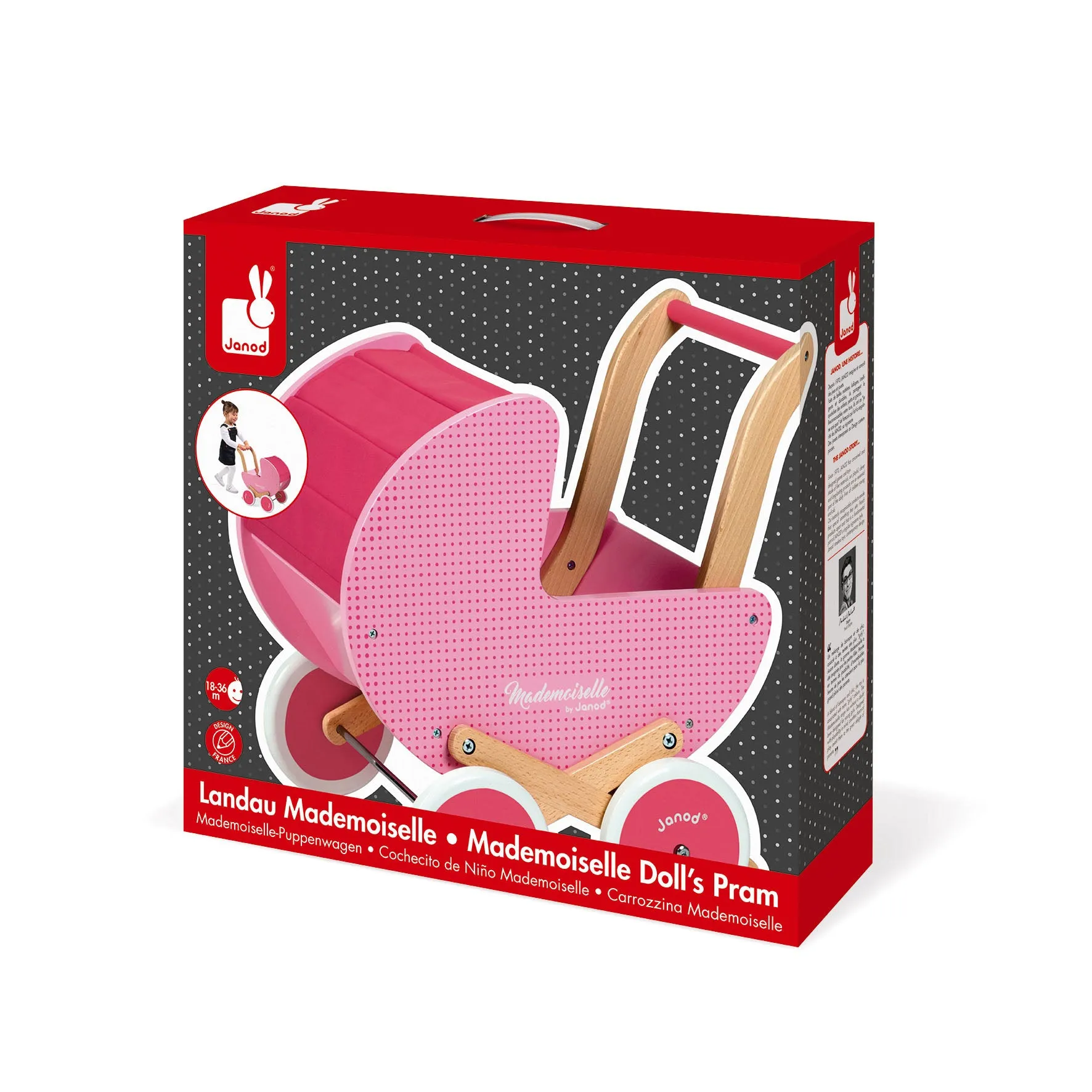 Janod Mademoiselle Doll's Pram