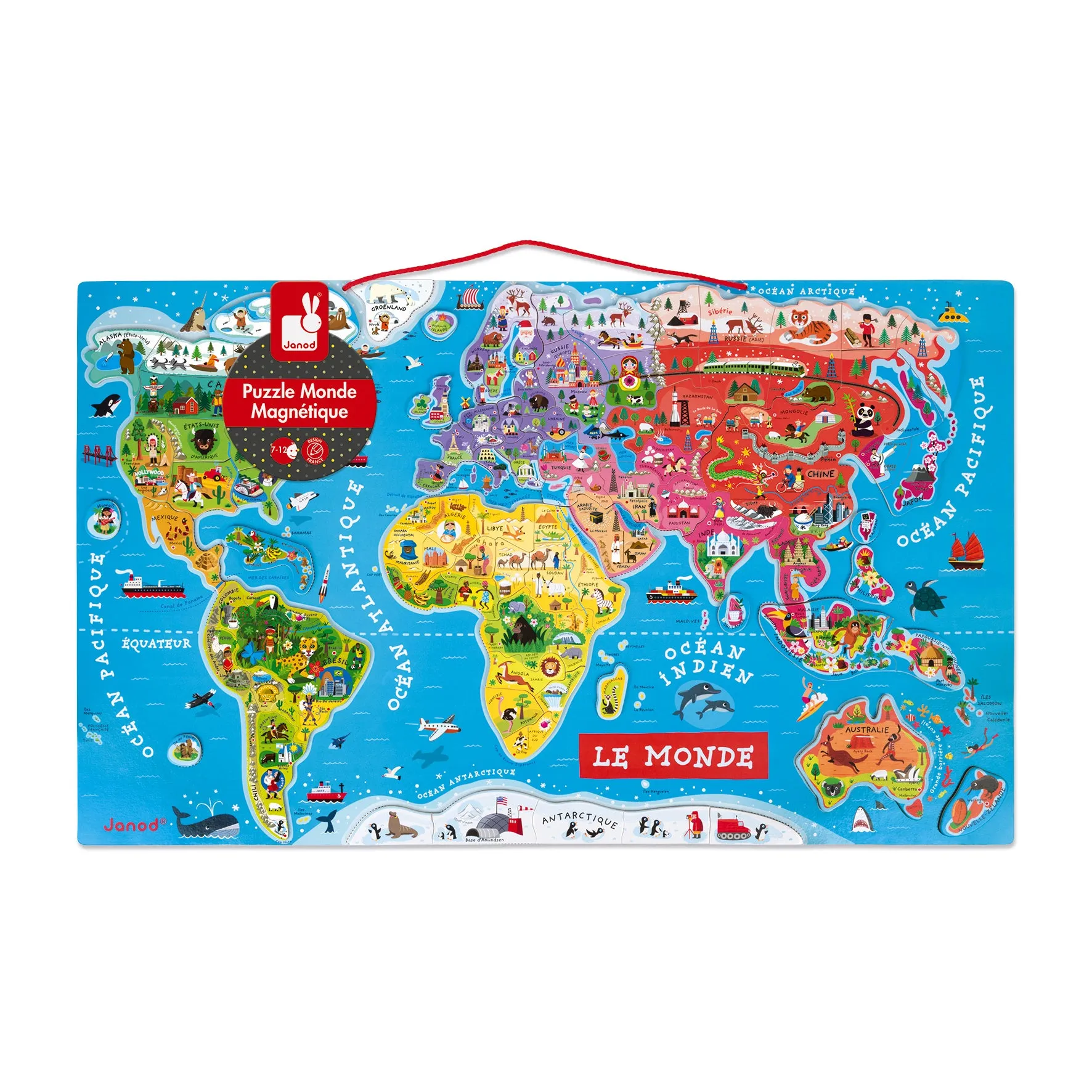 Janod Magnetic World Map Puzzle French Version