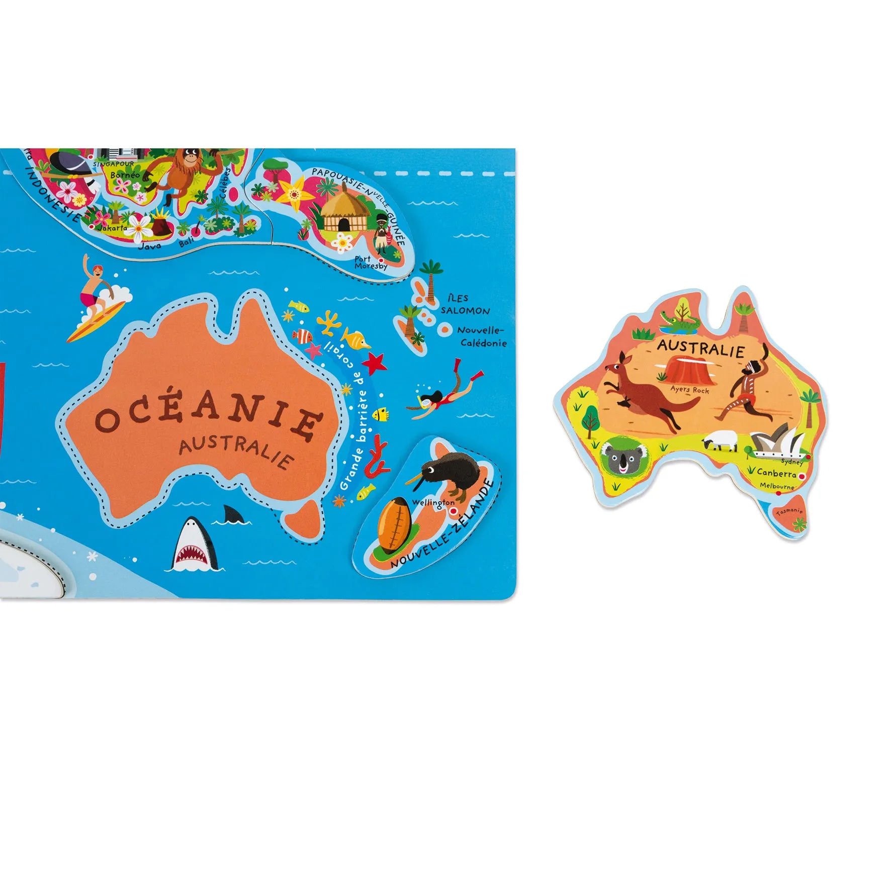 Janod Magnetic World Map Puzzle French Version