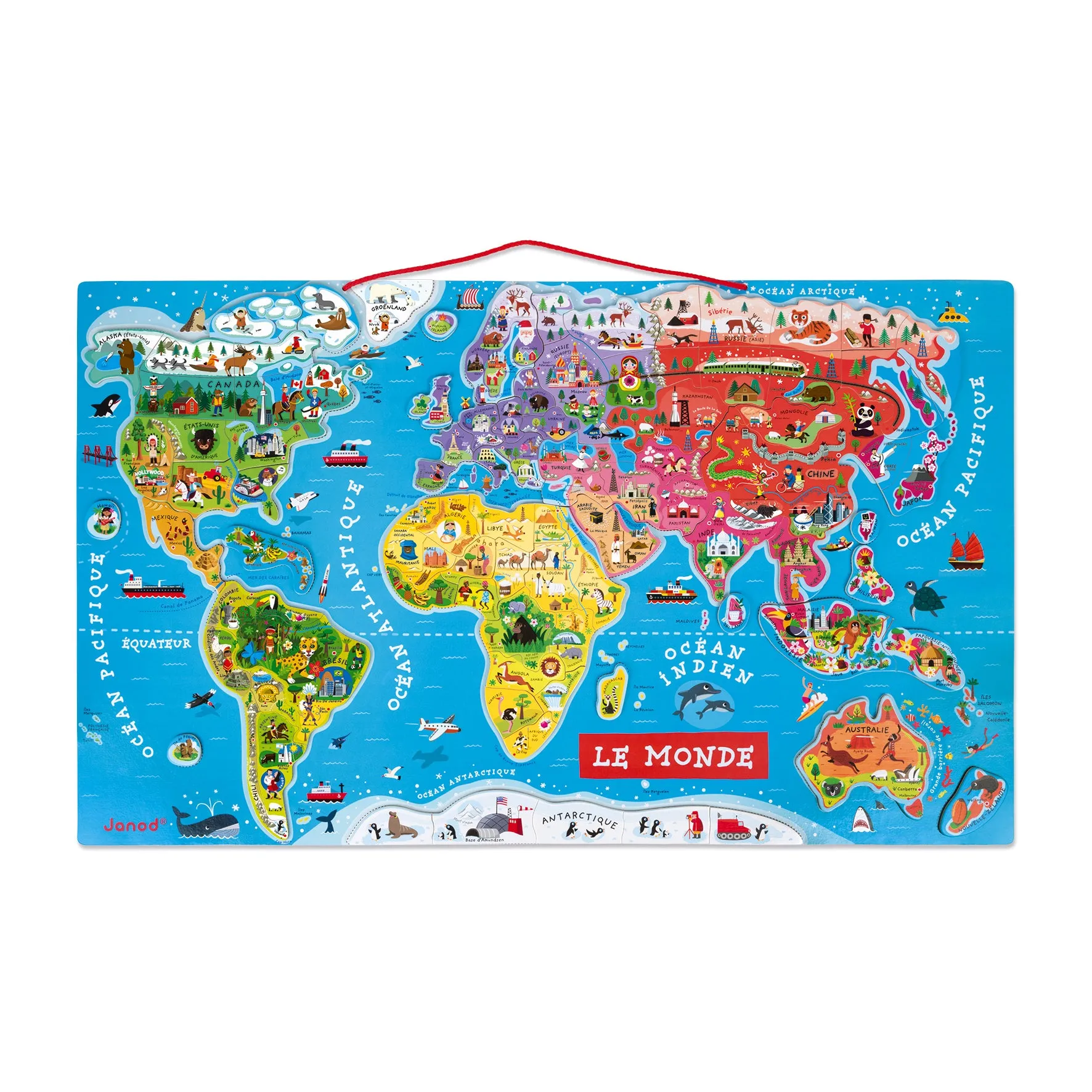 Janod Magnetic World Map Puzzle French Version