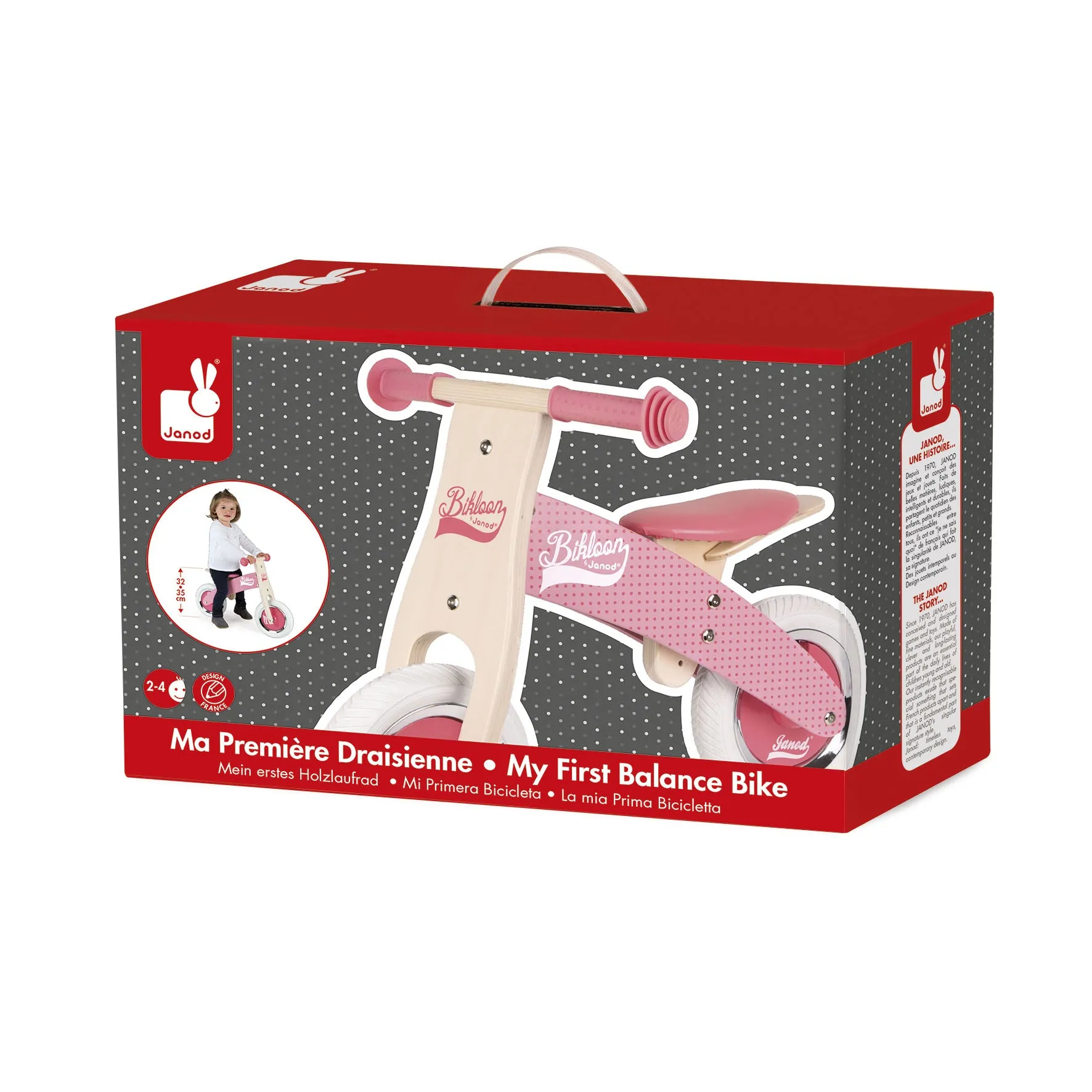 Janod My First Pink Little Bikloon Balance Bike