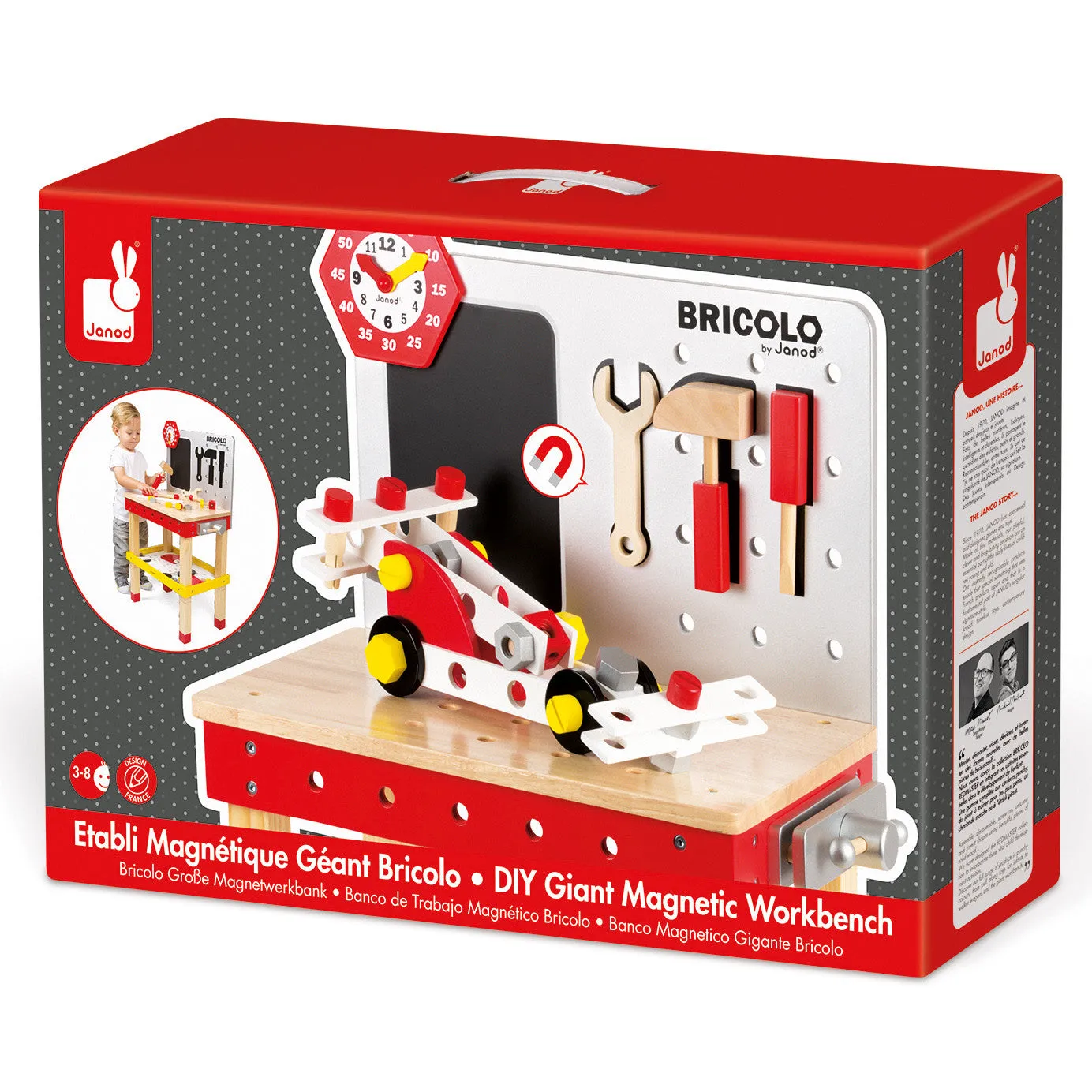 Janod Redmaster Bricolo DIY Giant Magnetic Workbench