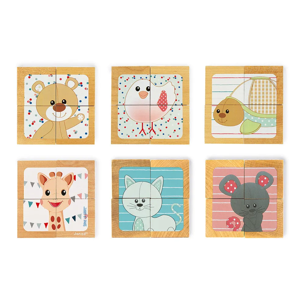 Janod Sophie La Girafe 4-Block Tray