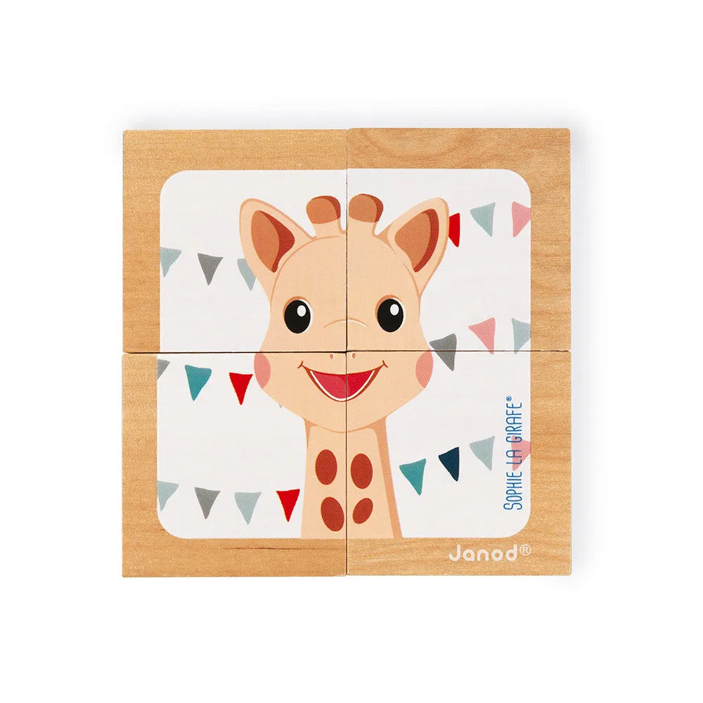 Janod Sophie La Girafe 4-Block Tray