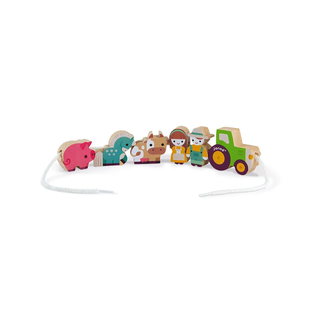 Janod Stringable Farm Themed Beads