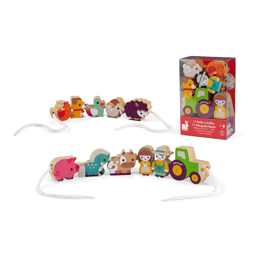 Janod Stringable Farm Themed Beads