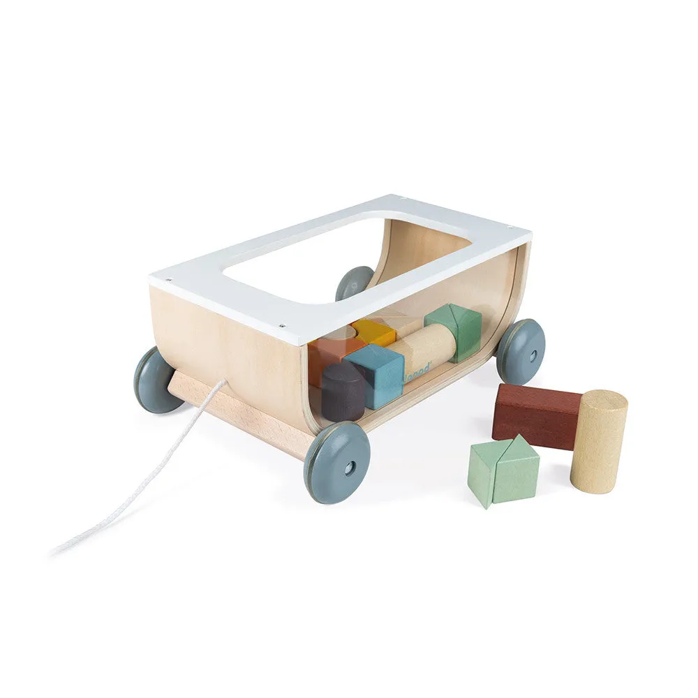 Janod Sweet Cocoon Cart with Blocks
