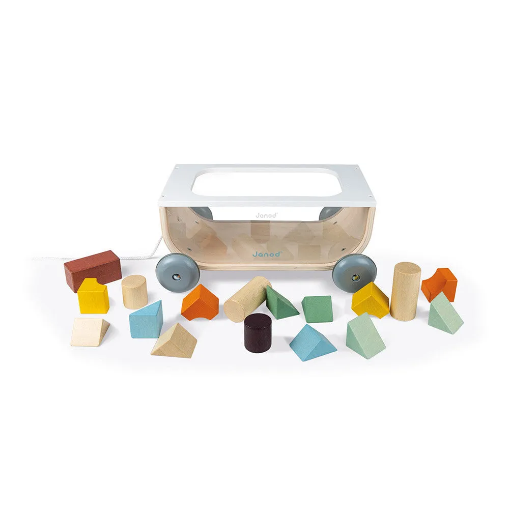 Janod Sweet Cocoon Cart with Blocks