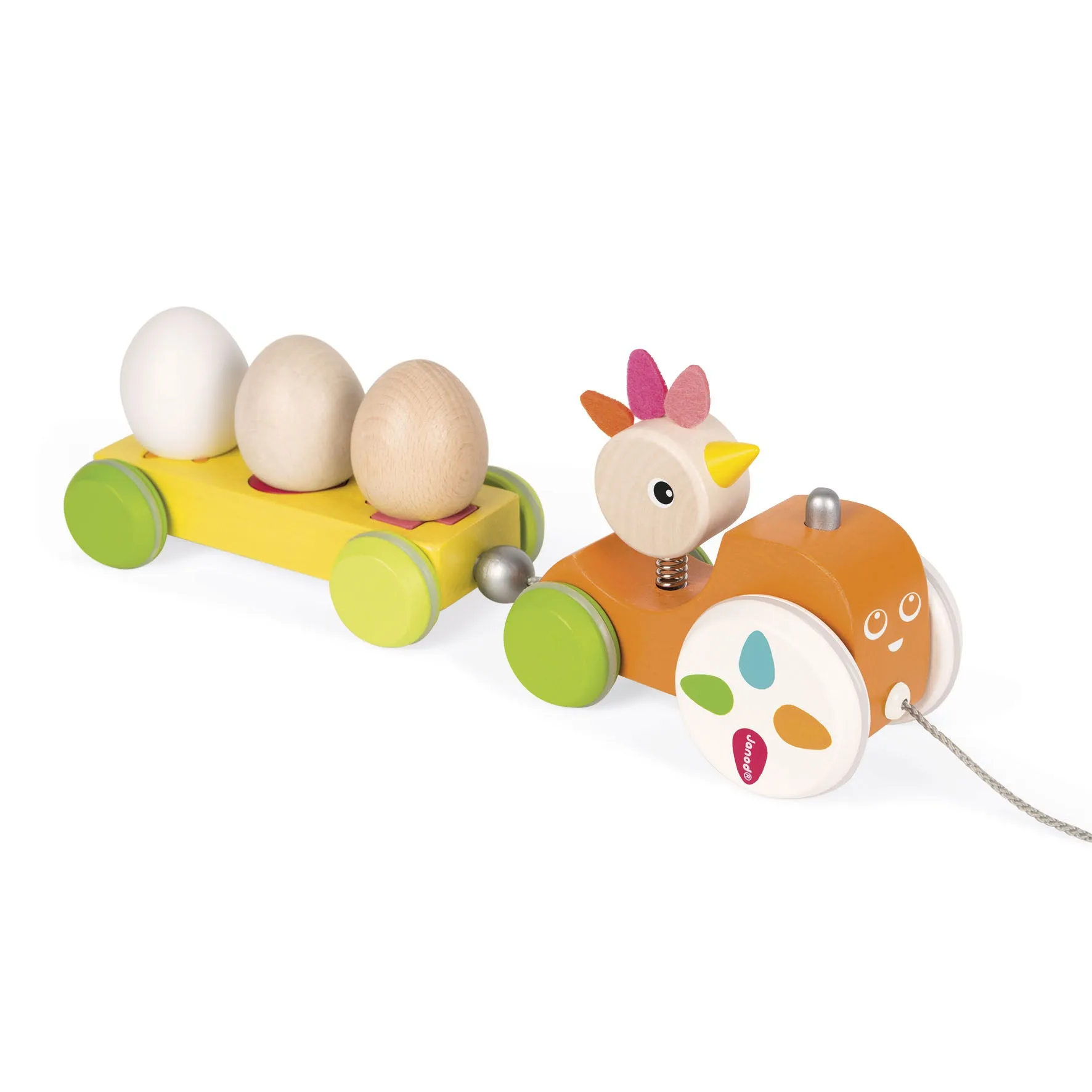 Janod Zigolos Pull Along Tractor Hen