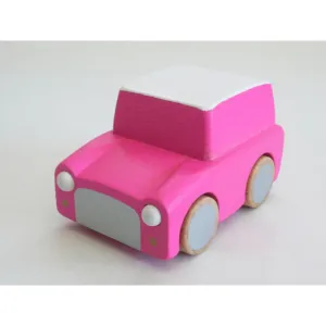 kiko  & gg* Kuruma Classic Wooden Wind Up Car Pink