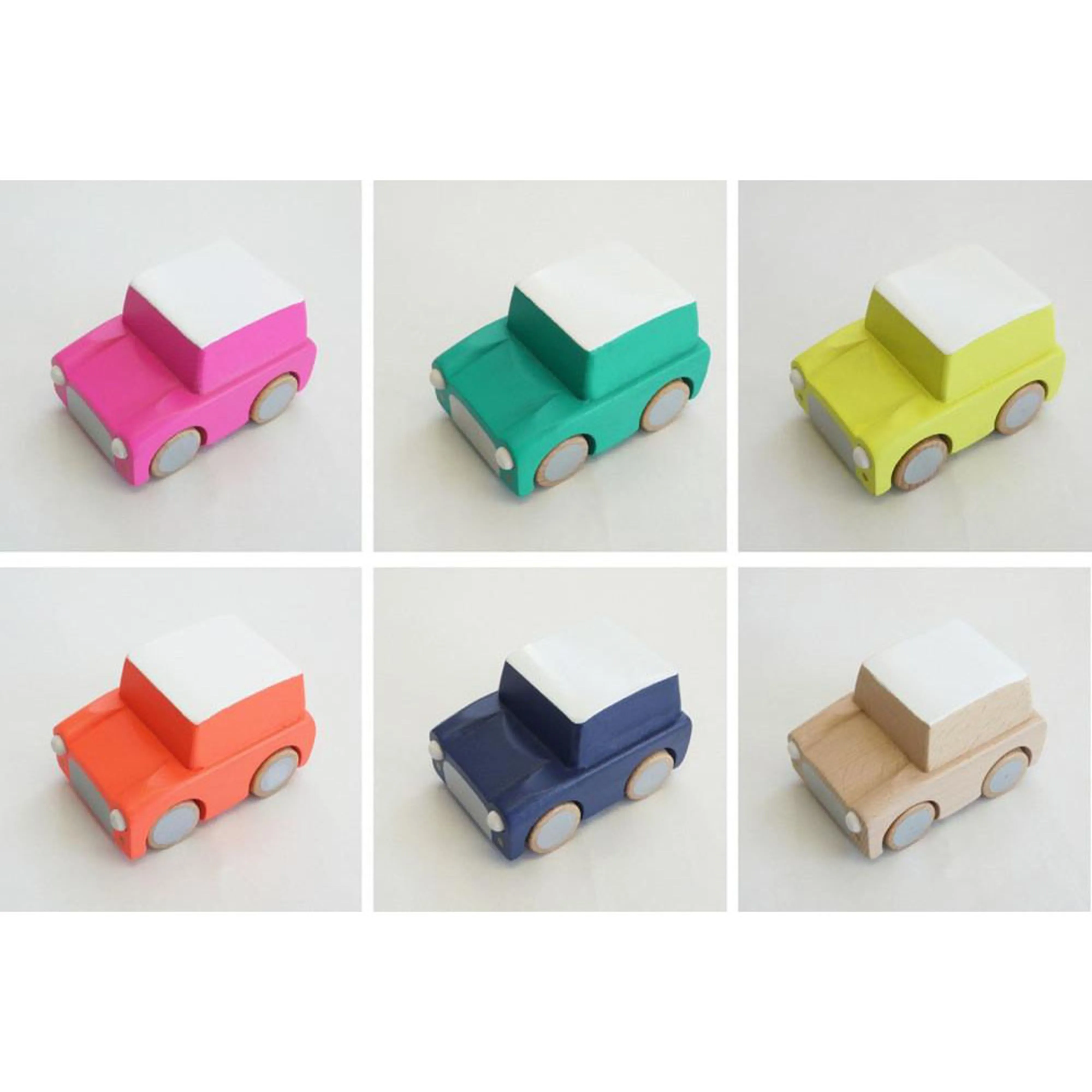 kiko  & gg* Kuruma Classic Wooden Wind Up Car Pink
