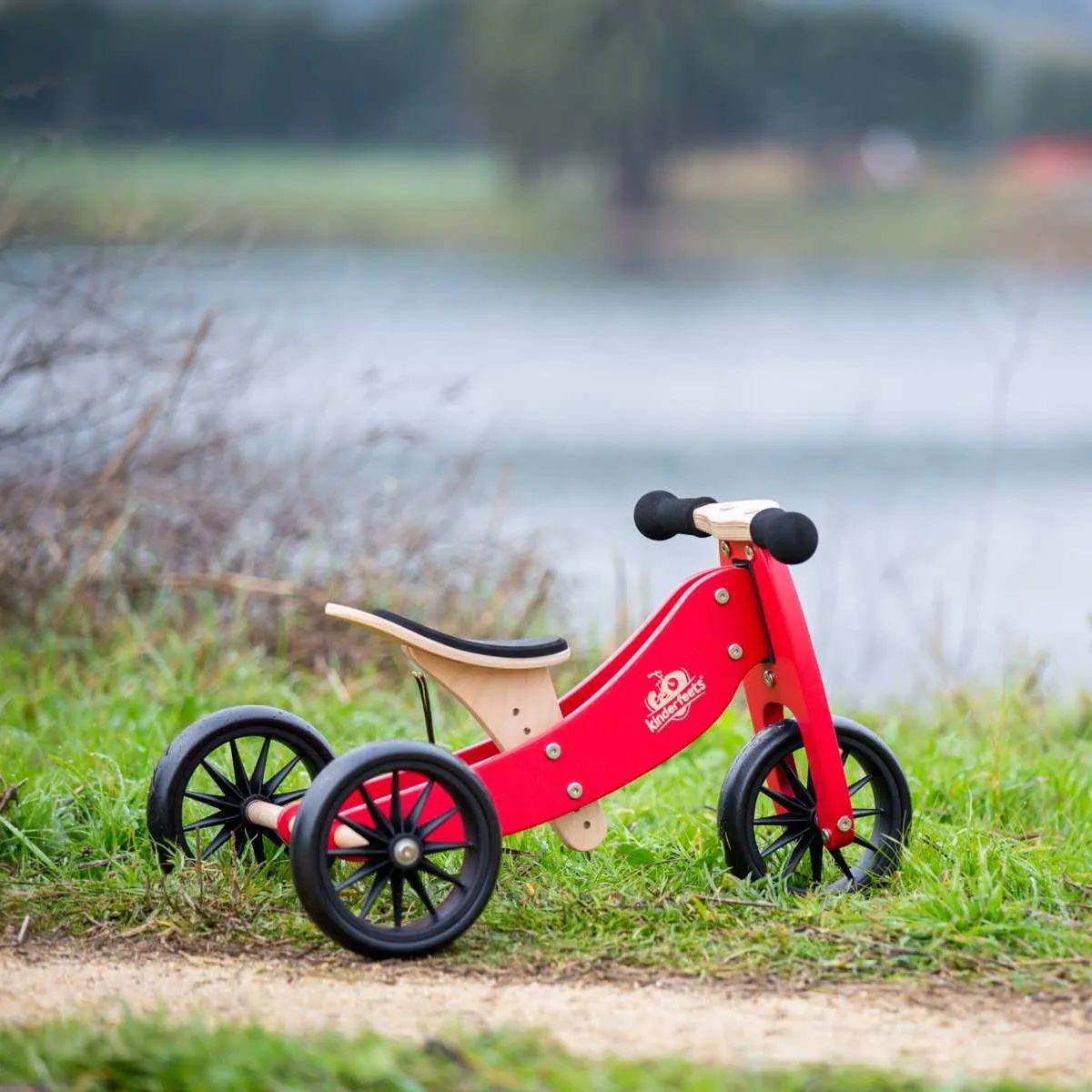 Kinderfeets Tiny Tot 2 in 1 Balance Bike - Cherry Red