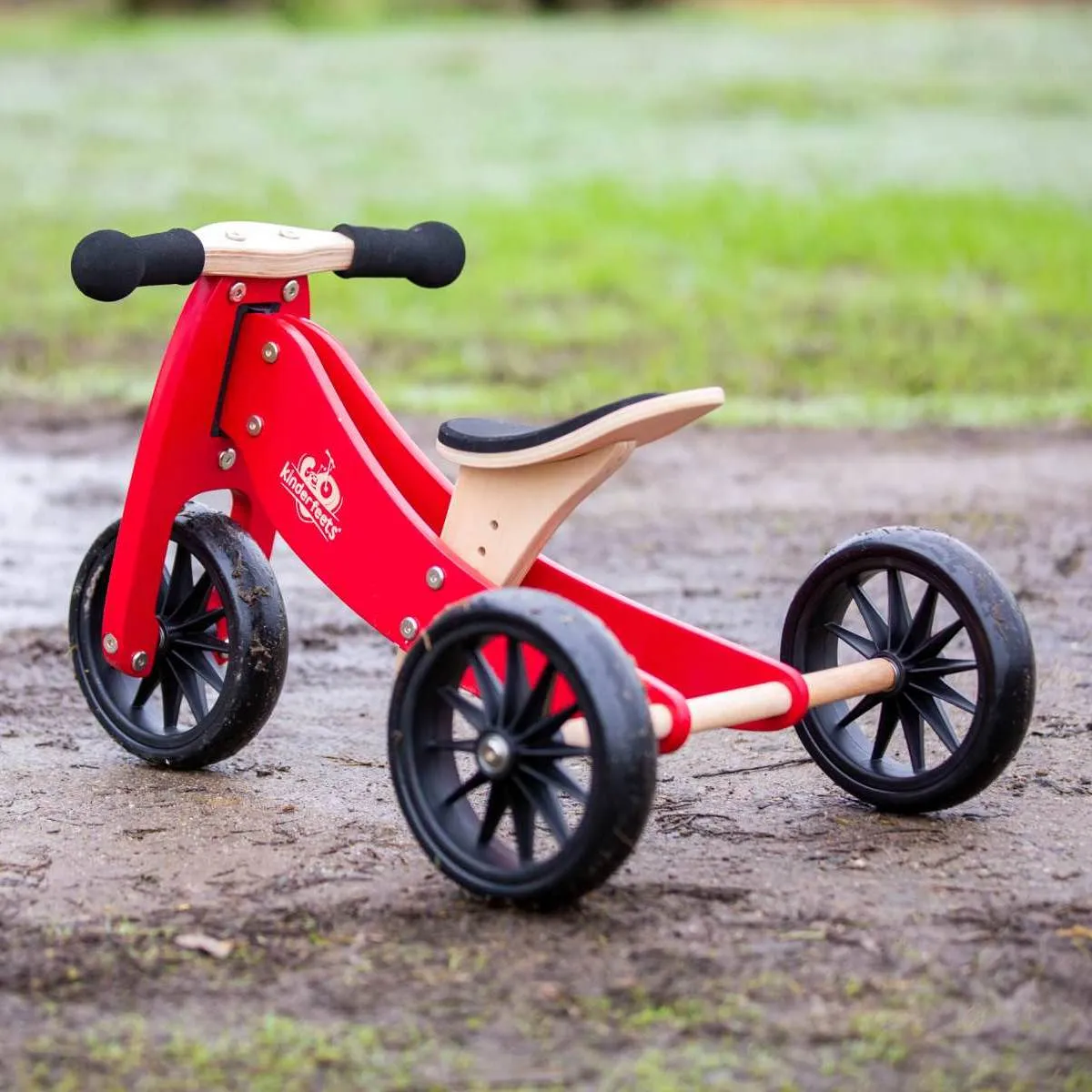 Kinderfeets Tiny Tot 2 in 1 Balance Bike - Cherry Red