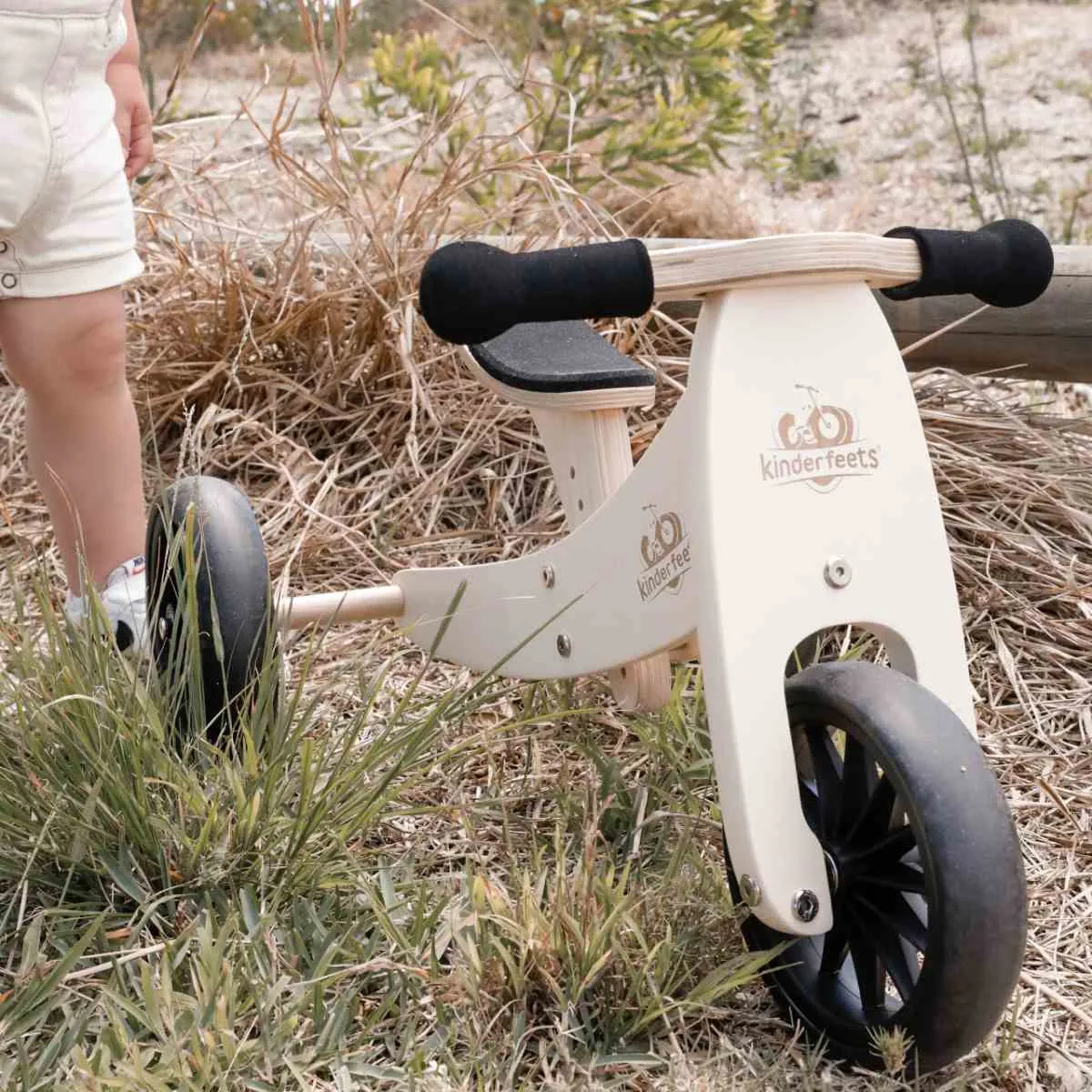 Kinderfeets Tiny Tot 2 in 1 Balance Bike - Cream
