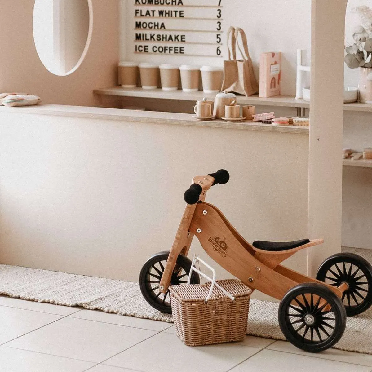 Kinderfeets Tiny Tot PLUS 2 in 1 Balance Bike -Bamboo