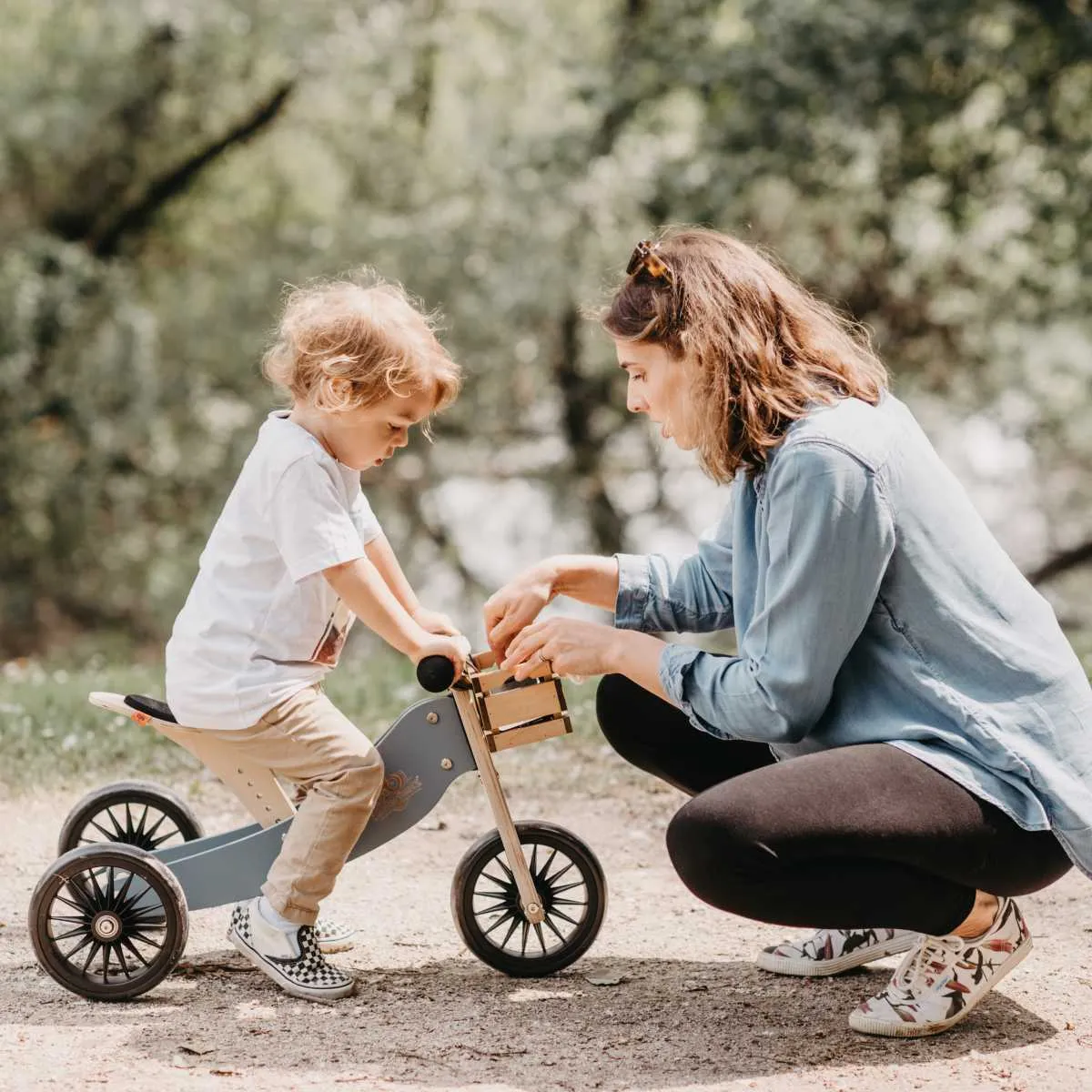 Kinderfeets Tiny Tot PLUS 2 in 1 Balance Bike - Slate Blue